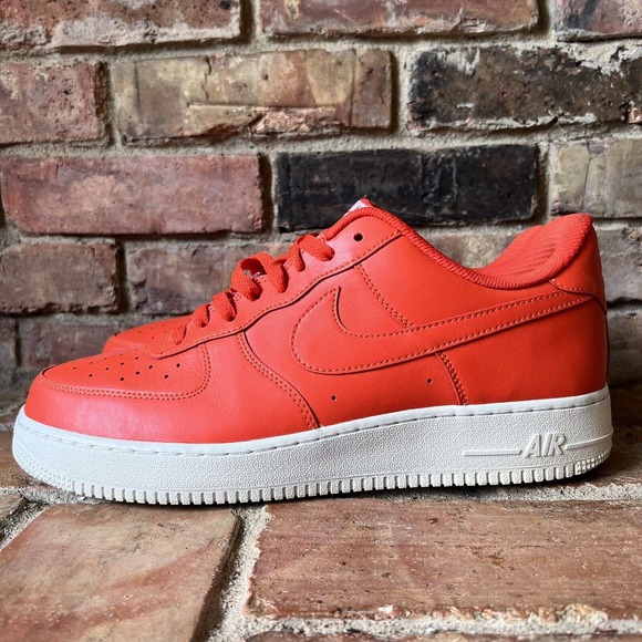 Nike Other - Nike iD Mens Air Force 1 AF1 Orange White Leather Shoes Sneakers Size 11.5